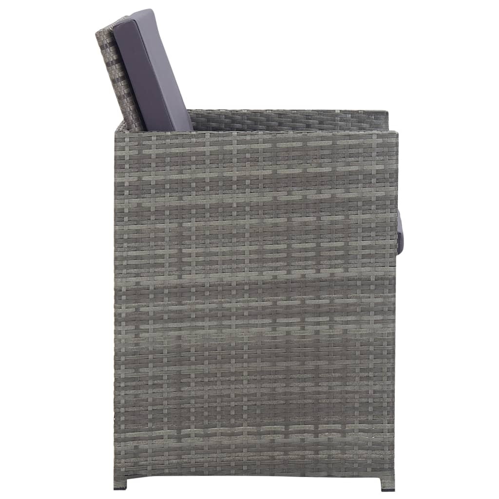 VidaXL 13-delige Tuinset poly rattan en acaciahout antraciet