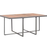 VidaXL 11-delige Tuinset poly rattan en acaciahout antraciet