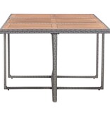 VidaXL 11-delige Tuinset poly rattan en acaciahout antraciet