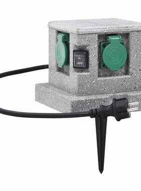 VidaXL Buitenstopcontact met schemeringssensor kunststof