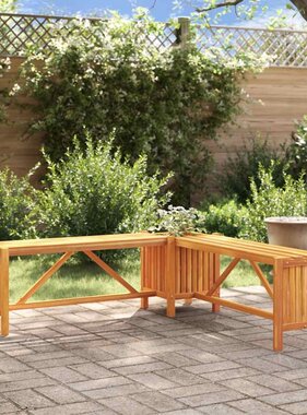 VidaXL Tuinhoekbank met plantenbak 117x117x40 cm massief acaciahout