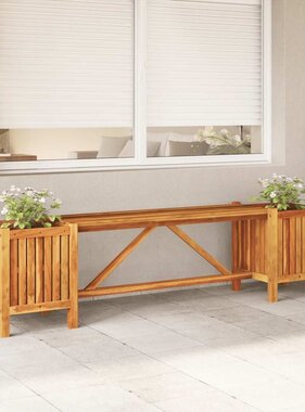 VidaXL Tuinbank met 2 bloembakken 150x30x40 cm massief acaciahout