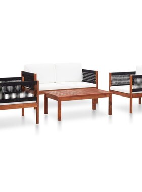 VidaXL 4-delige Loungeset massief acaciahout