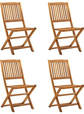 VidaXL Tuinstoelen inklapbaar 4 st massief acaciahout