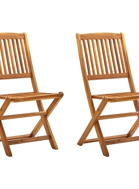 VidaXL Tuinstoelen inklapbaar 2 st massief acaciahout