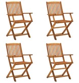 VidaXL Tuinstoelen inklapbaar 4 st massief acaciahout