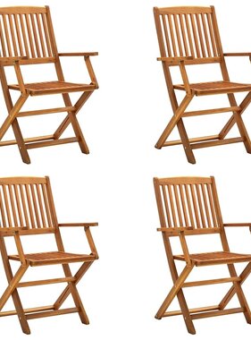 VidaXL Tuinstoelen inklapbaar 4 st massief acaciahout