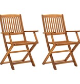 VidaXL Tuinstoelen inklapbaar 2 st massief acaciahout
