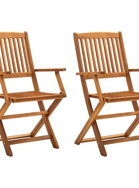 VidaXL Tuinstoelen inklapbaar 2 st massief acaciahout