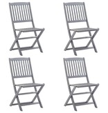 VidaXL Tuinstoelen 4 st inklapbaar massief acaciahout