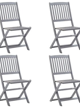 VidaXL Tuinstoelen 4 st inklapbaar massief acaciahout