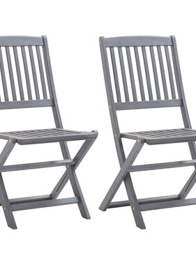 VidaXL Tuinstoelen inklapbaar 2 st massief acaciahout