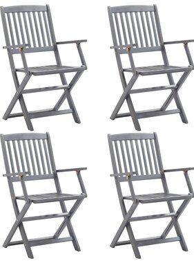 VidaXL Tuinstoelen inklapbaar 4 st massief acaciahout