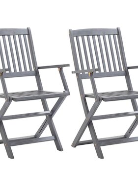 VidaXL Tuinstoelen inklapbaar 2 st massief acaciahout
