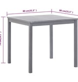 VidaXL Tuintafel 80x80x74 cm massief acaciahout grijs