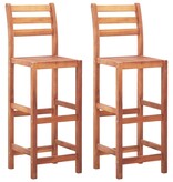 VidaXL Barkrukken 2 st massief acaciahout