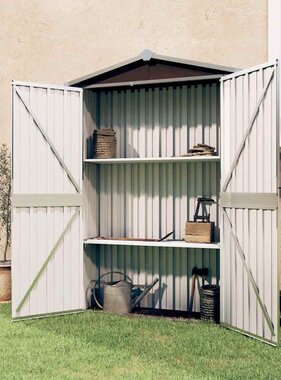 VidaXL Tuinschuur 116x45x175 cm gegalvaniseerd staal bruin