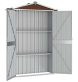 VidaXL Tuinschuur 116x45x175 cm gegalvaniseerd staal bruin