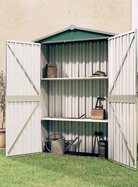 VidaXL Tuinschuur 116x45x175 cm gegalvaniseerd staal groen