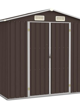 VidaXL Tuinschuur 205x129x183 cm gegalvaniseerd staal bruin