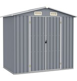 VidaXL Tuinschuur 205x129x183 cm gegalvaniseerd staal grijs