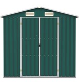 VidaXL Tuinschuur 205x129x183 cm gegalvaniseerd staal groen