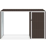 VidaXL Brandhoutschuur 245x98x159 cm gegalvaniseerd staal bruin