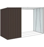 VidaXL Brandhoutschuur 245x98x159 cm gegalvaniseerd staal bruin