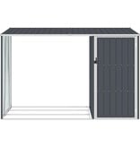 VidaXL Brandhoutschuur 245x98x159 cm gegalvaniseerd staal antraciet