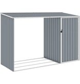 VidaXL Brandhoutschuur 245x98x159 cm gegalvaniseerd staal grijs