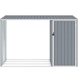 VidaXL Brandhoutschuur 245x98x159 cm gegalvaniseerd staal grijs