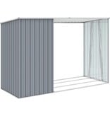 VidaXL Brandhoutschuur 245x98x159 cm gegalvaniseerd staal grijs