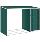 VidaXL Brandhoutschuur 245x98x159 cm gegalvaniseerd staal groen