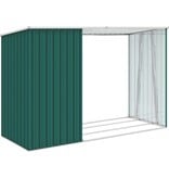 VidaXL Brandhoutschuur 245x98x159 cm gegalvaniseerd staal groen