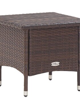VidaXL Theetafel 50x50x47 cm poly rattan bruin