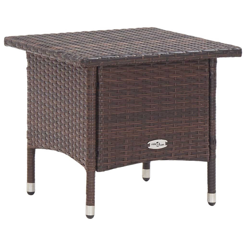 VidaXL Theetafel 50x50x47 cm poly rattan bruin