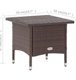 VidaXL Theetafel 50x50x47 cm poly rattan bruin