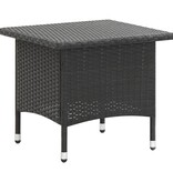 VidaXL Theetafel 50x50x47 cm poly rattan zwart