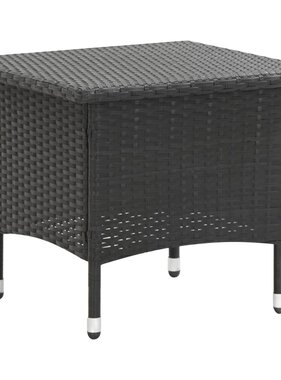 VidaXL Theetafel 50x50x47 cm poly rattan zwart