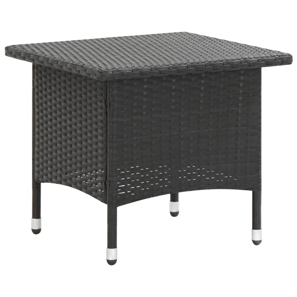 VidaXL Theetafel 50x50x47 cm poly rattan zwart