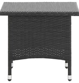 VidaXL Theetafel 50x50x47 cm poly rattan zwart