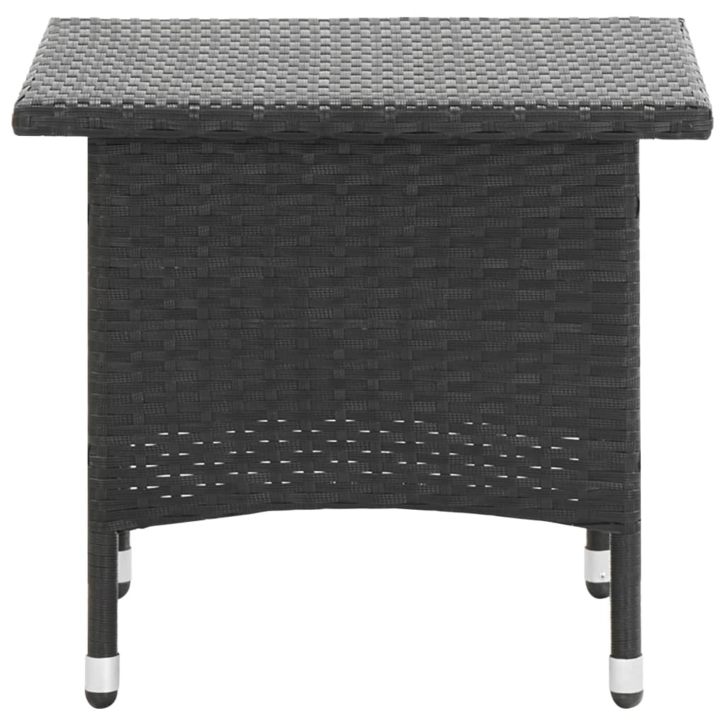 VidaXL Theetafel 50x50x47 cm poly rattan zwart