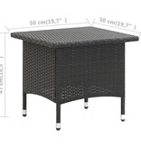 VidaXL Theetafel 50x50x47 cm poly rattan zwart