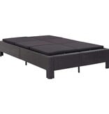 VidaXL Ligbed met kussen 2-persoons poly rattan zwart