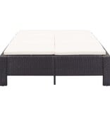 VidaXL Ligbed met kussen 2-persoons poly rattan zwart