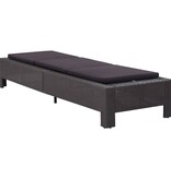 VidaXL Ligbed met kussen poly rattan zwart