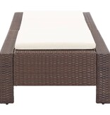 VidaXL Ligbed met kussen poly rattan bruin