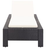 VidaXL Ligbed met kussen poly rattan zwart