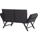 VidaXL Tuinbank met kussens 176 cm poly rattan zwart