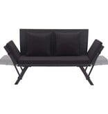 VidaXL Tuinbank met kussens 176 cm poly rattan zwart